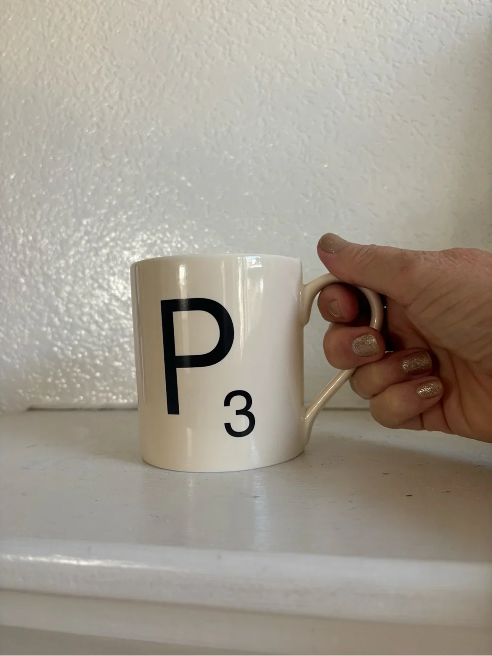 Scrabble Coffee Mug Tea cream color games